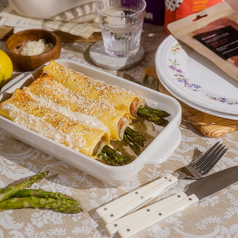 Canelones de Espargos e Presunto