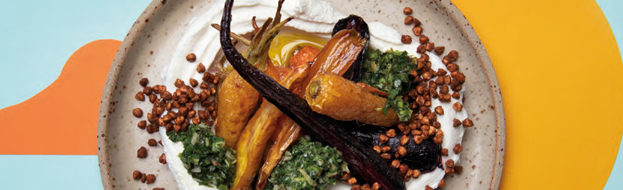 Labneh, cenoura e chimichurri
