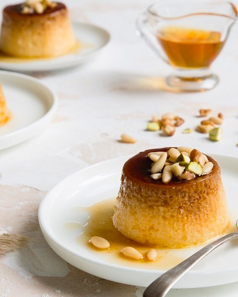 Pudim Flan Frutos Secos