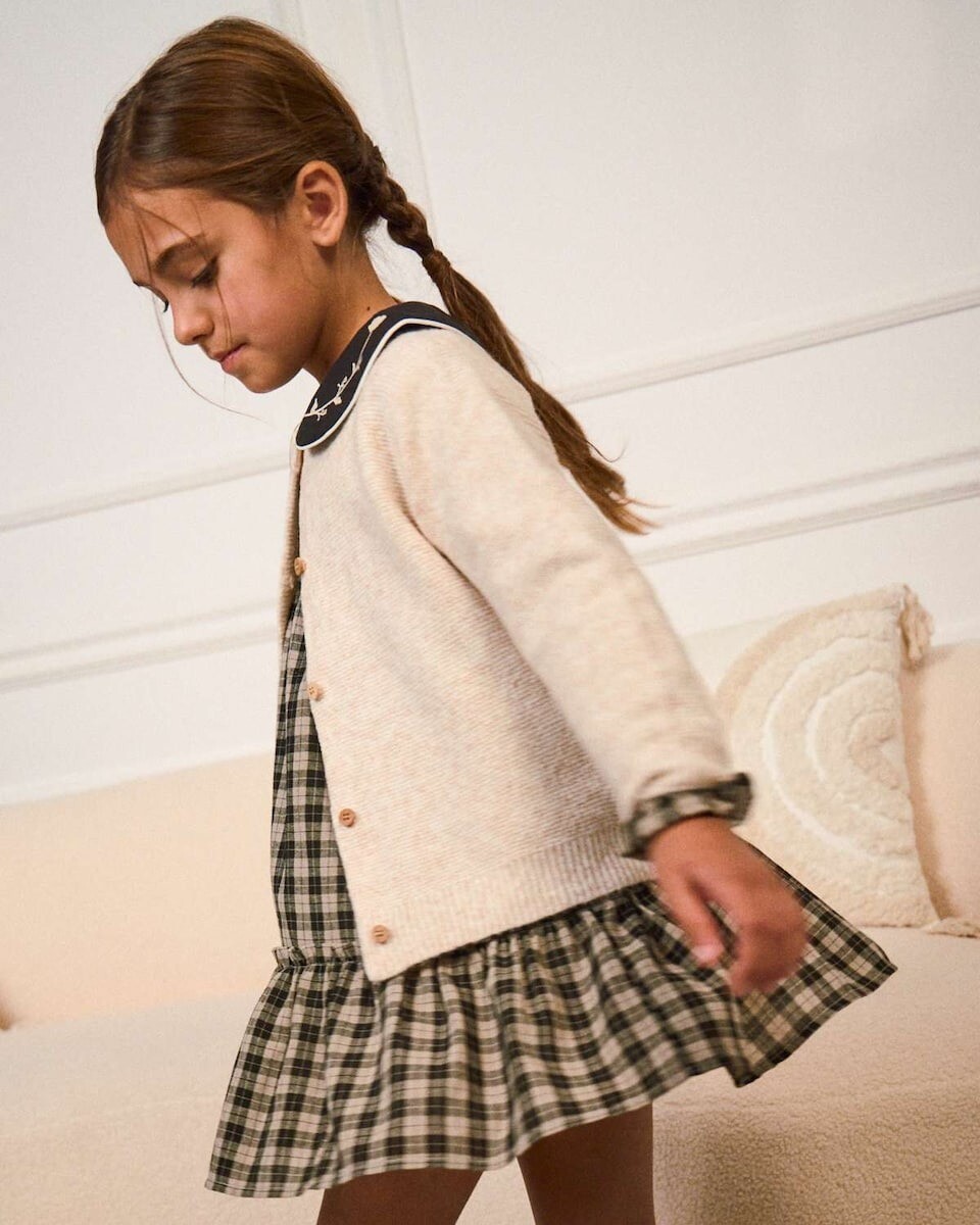 Imagem 0 de Casaco de Malha em Bege com Botões de Madeira