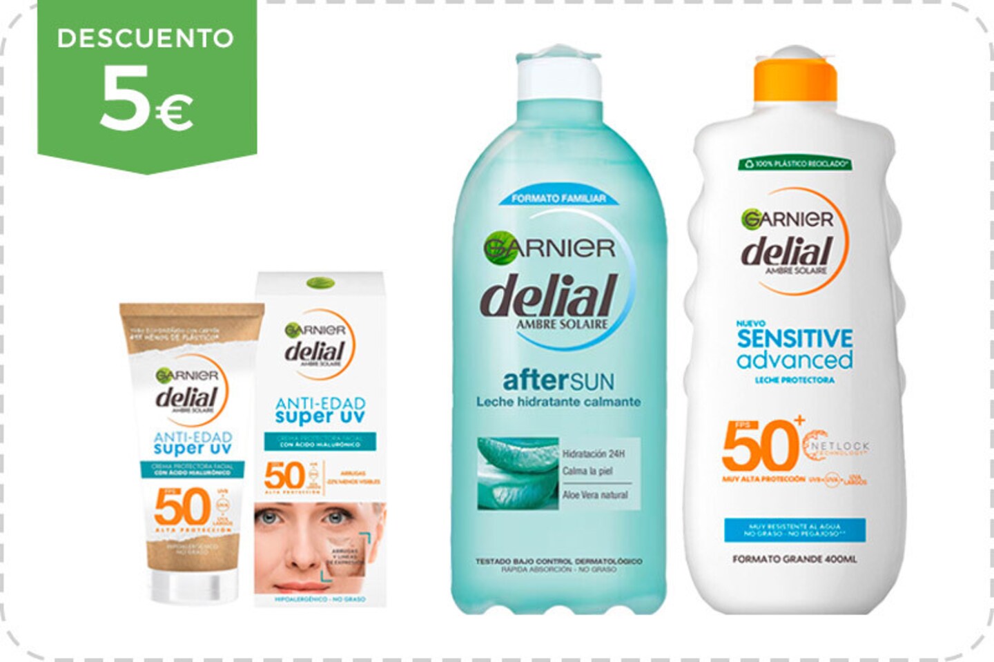 5€ gratis al comprar 20€ <strong>en productos solares</strong>
