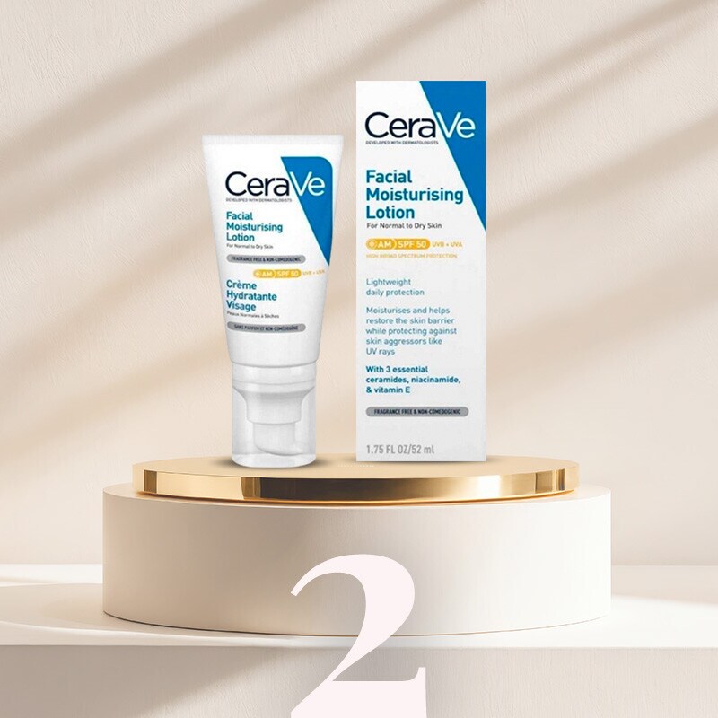 2. Cerave Loção Facial Hidratante com FPS 50