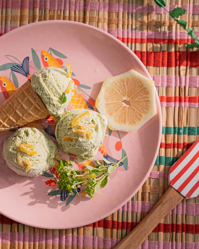Gelado de Manjerico e Limão