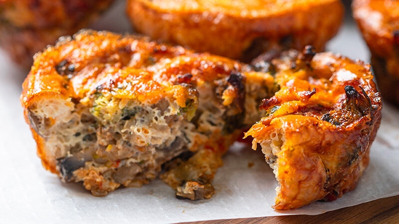 Egg Muffins de Cogumelos