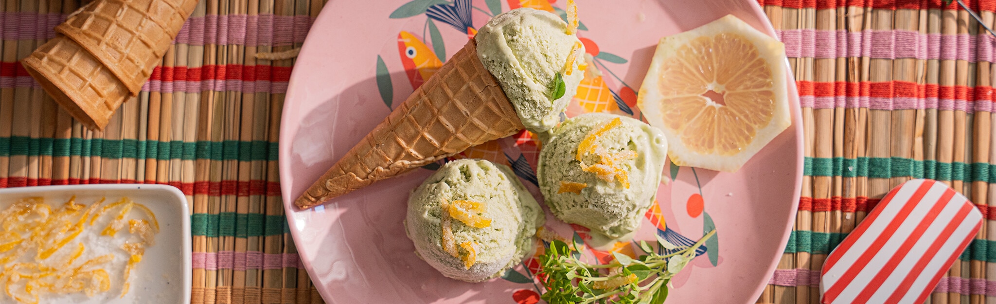 Gelado de Manjerico e Limão