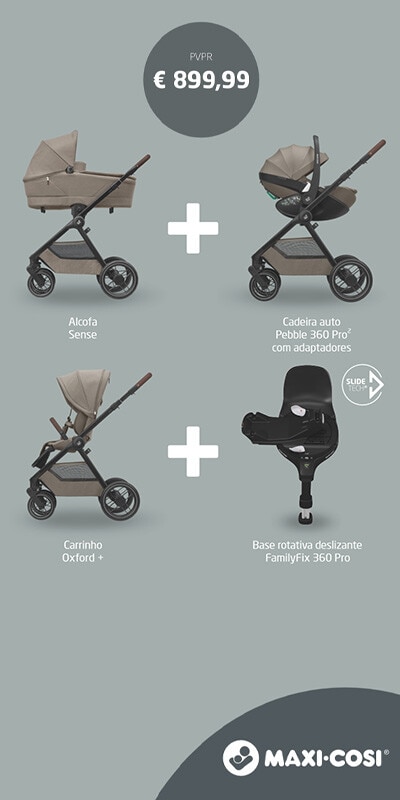 Na compra de 1 carrinho de passeio Oxford + cadeira Auto Pebble 360 Pro  + Adaptadores  + base 360 pro Family, oferta da base