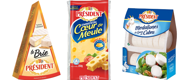 PRESIDENT queso de importación distintas variedades
