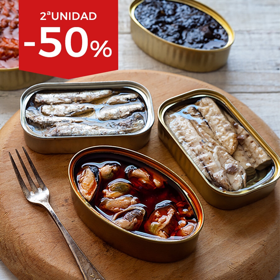 2ª unidad -50% en una gran selección de conservas de pescado