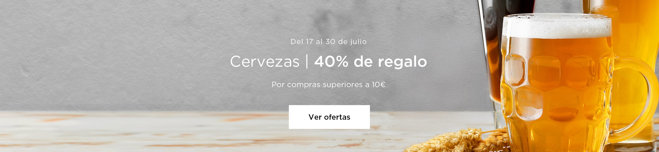 40% de regalo por compras superiores a 10€ en cervezas.