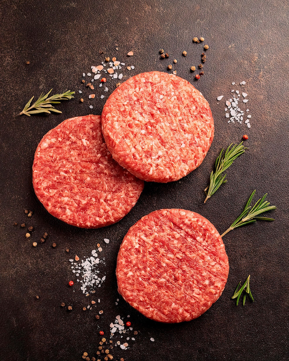 Burger de vacuno raza angus Miguel Vergara. Bandeja 320 g. 2 x 1