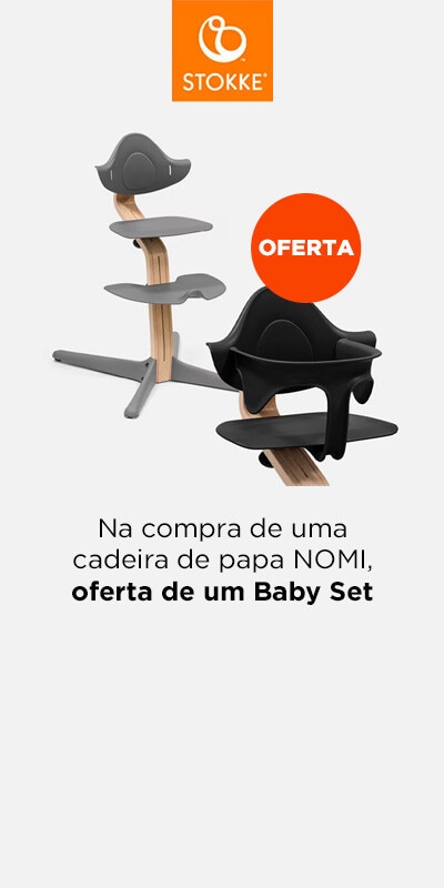 Na compra de uma cadeira de papa NOMI; oferta de um Baby Set