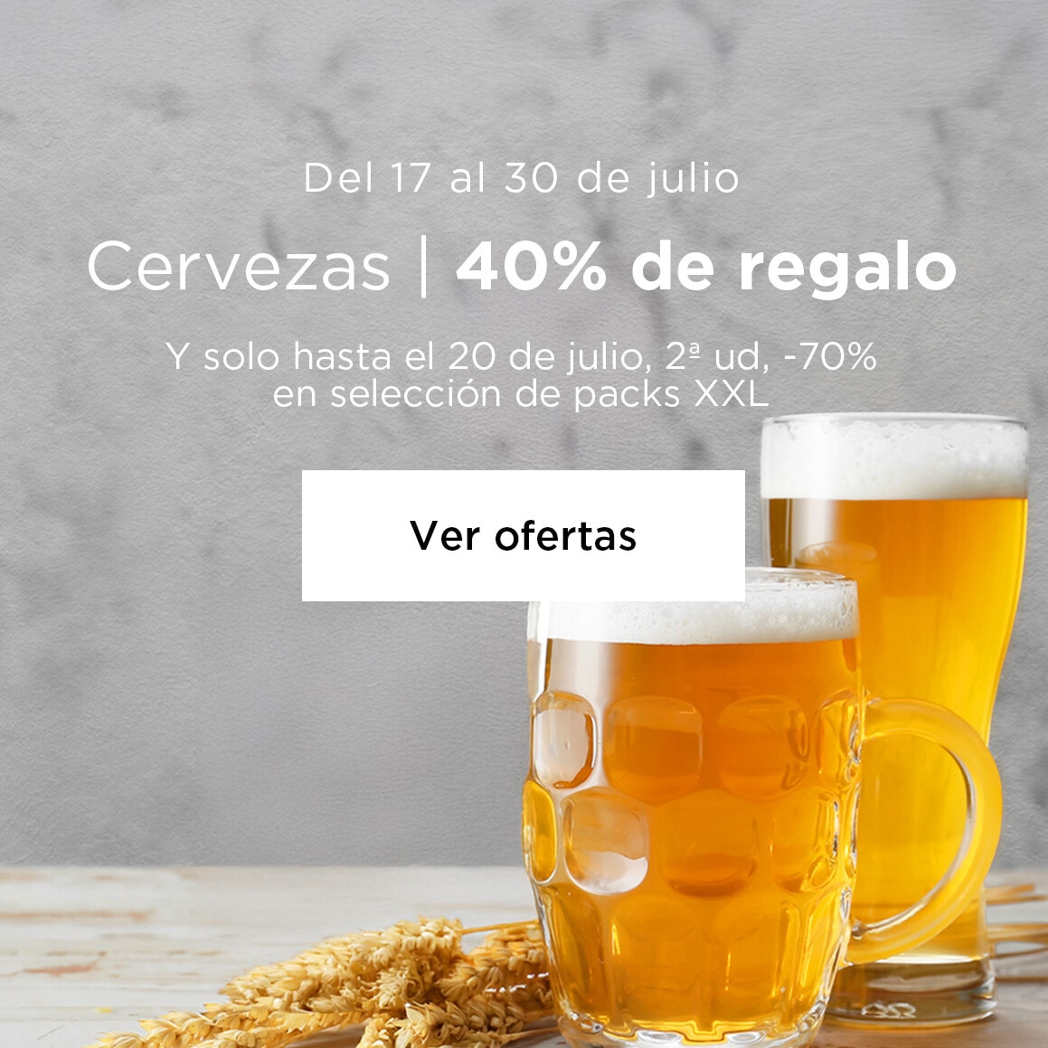 40% de regalo por compras superiores a 10€ en cervezas.