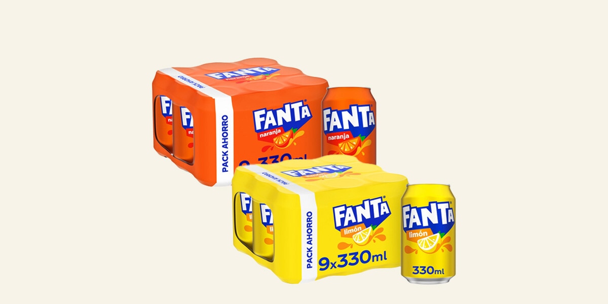 REFRESCO DE NARANJA O LIMÓN FANTA PACK 9