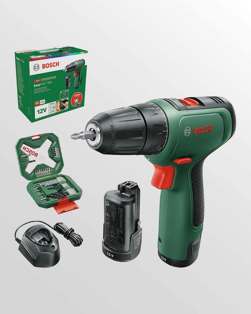 Taladro Atornillador a Batería EasyDrill 12 V +Batería + Set 34 Accesorios