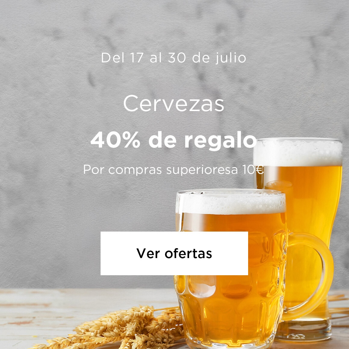 40% de regalo por compras superiores a 10€ en cervezas.