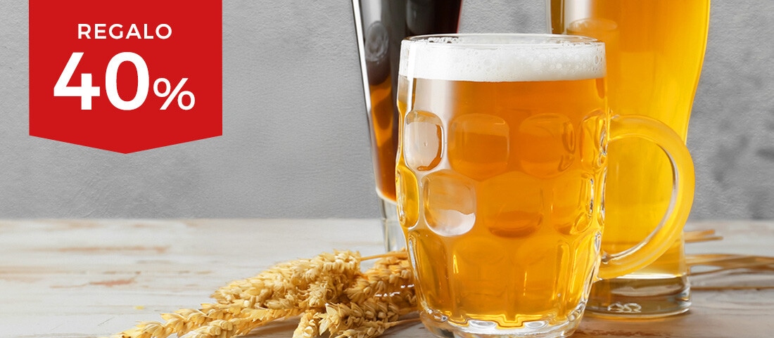 40% de regalo por compras superiores a 10€ en cervezas.