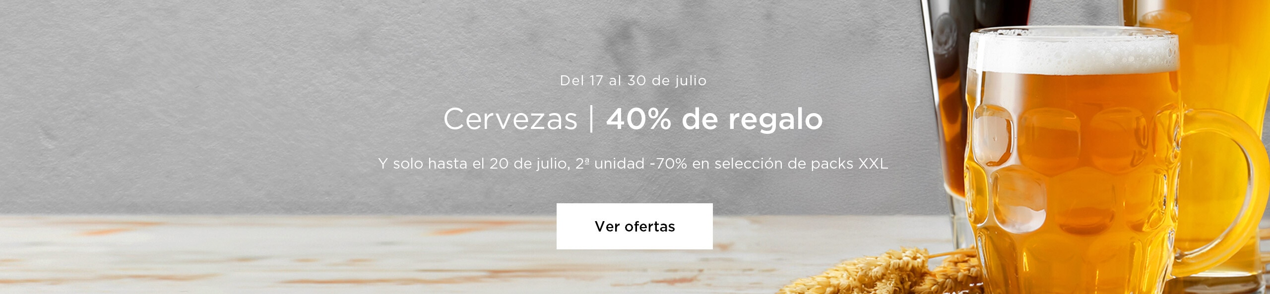 40% de regalo por compras superiores a 10€ en cervezas.