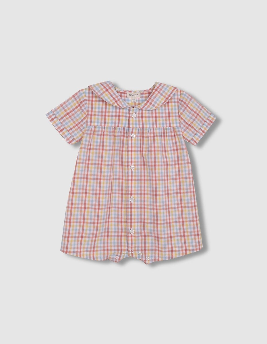 Imagem 0 de Pijama para Bebé Curto com Estampado aos Quadrados