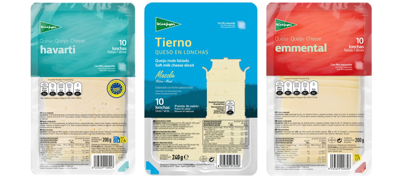 EL CORTE INGLES queso rallado y en lonchas distintas variedades