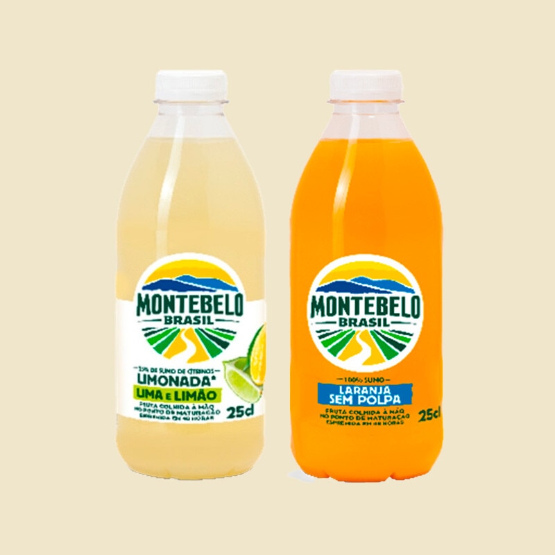 Exclusivo online, oferta Montebelo Brasil Sumo 100% Laranja Sem Polpa ou Limonada Lima Limão compras superiores a 50€ de 22 a 28 de agosto
