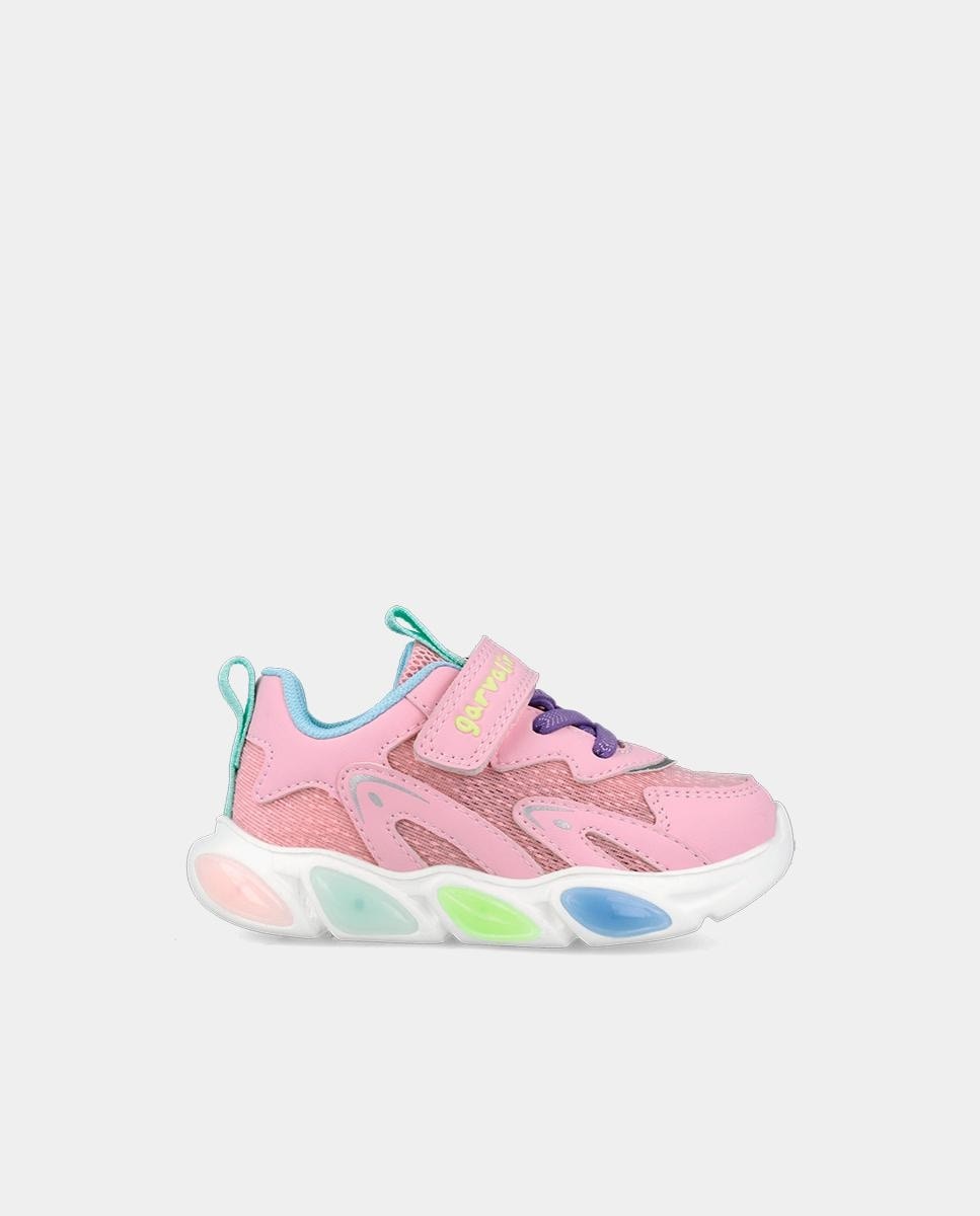 Imagem 0 de Sapatilhas de Luzes com Atacadores e Velcro em Rosa