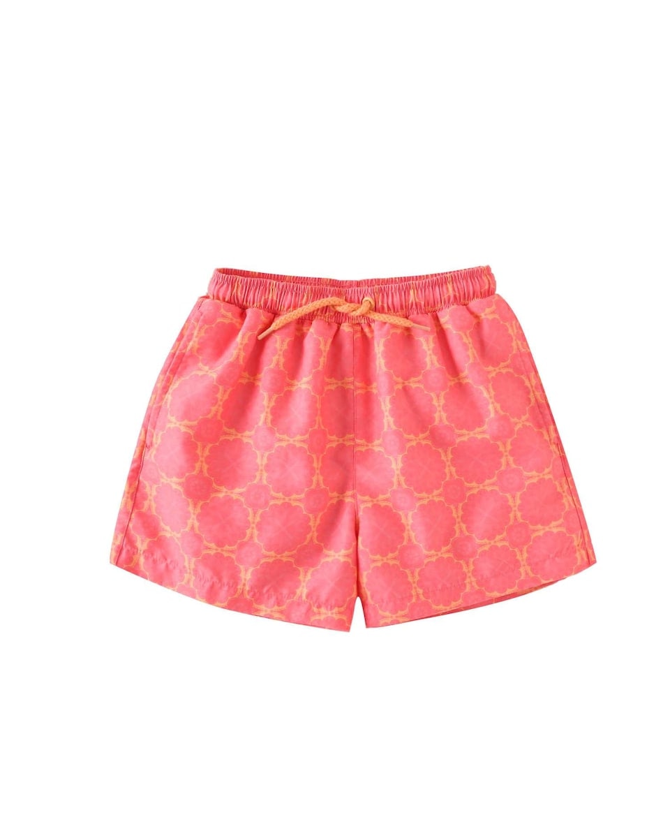 Imagem 0 de Fato de Banho Infantil Estampado Retro Fúcsia com Cordão de Ajuste