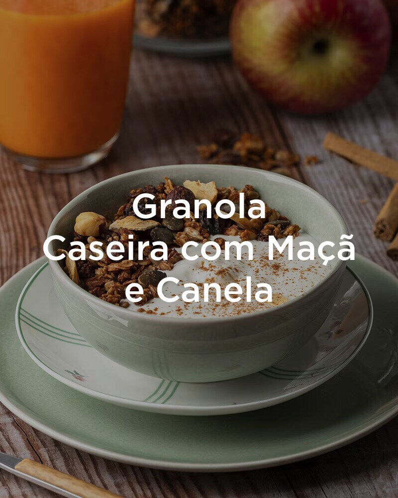 Granola caseira com maçã e canela