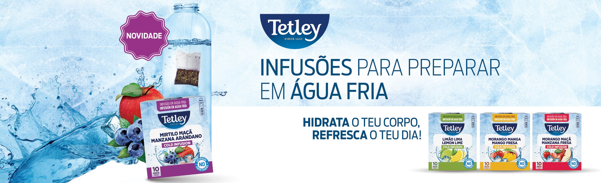 PUB Tetley - Infusões para preparar em água fria