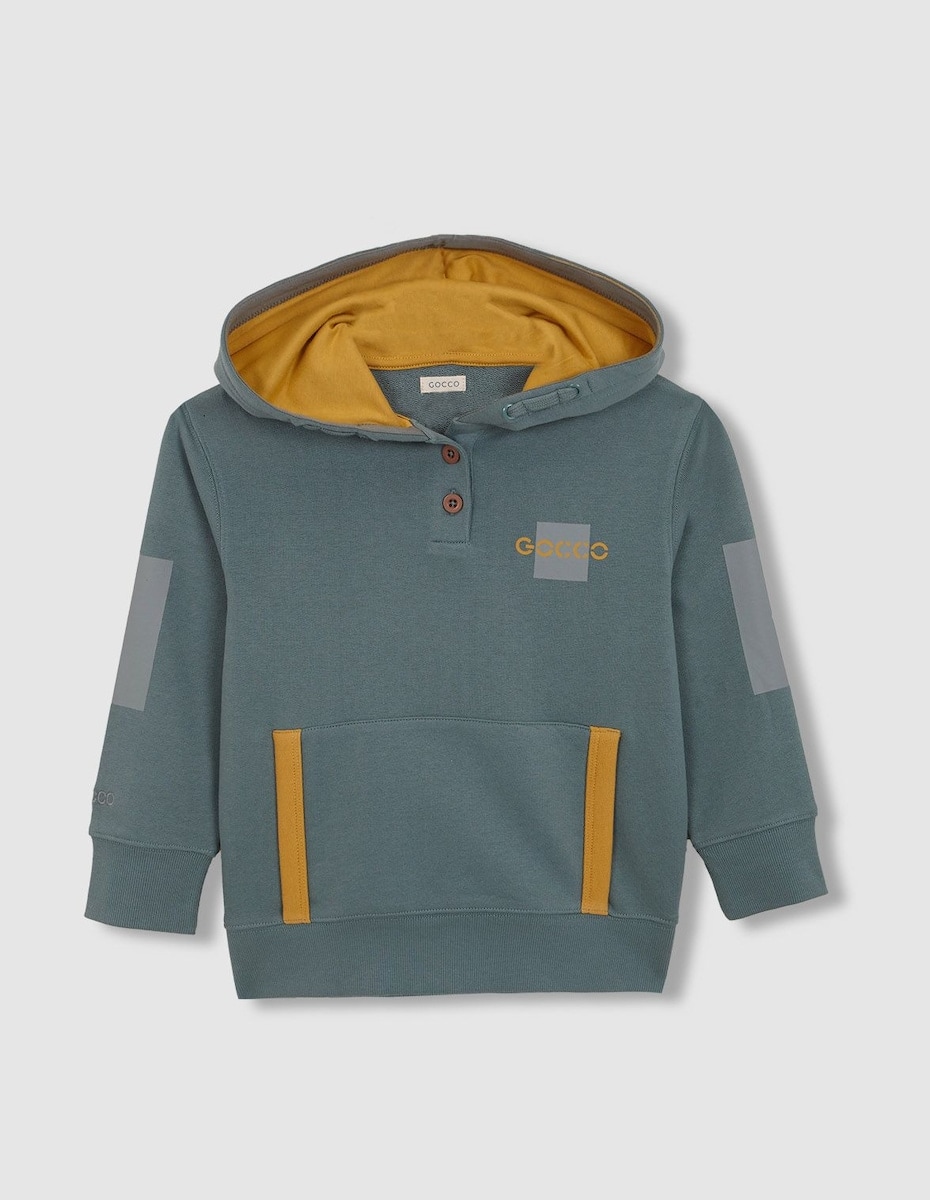 Imagem 0 de Sweatshirt Infantil com Capuz e Detalhes em Contraste