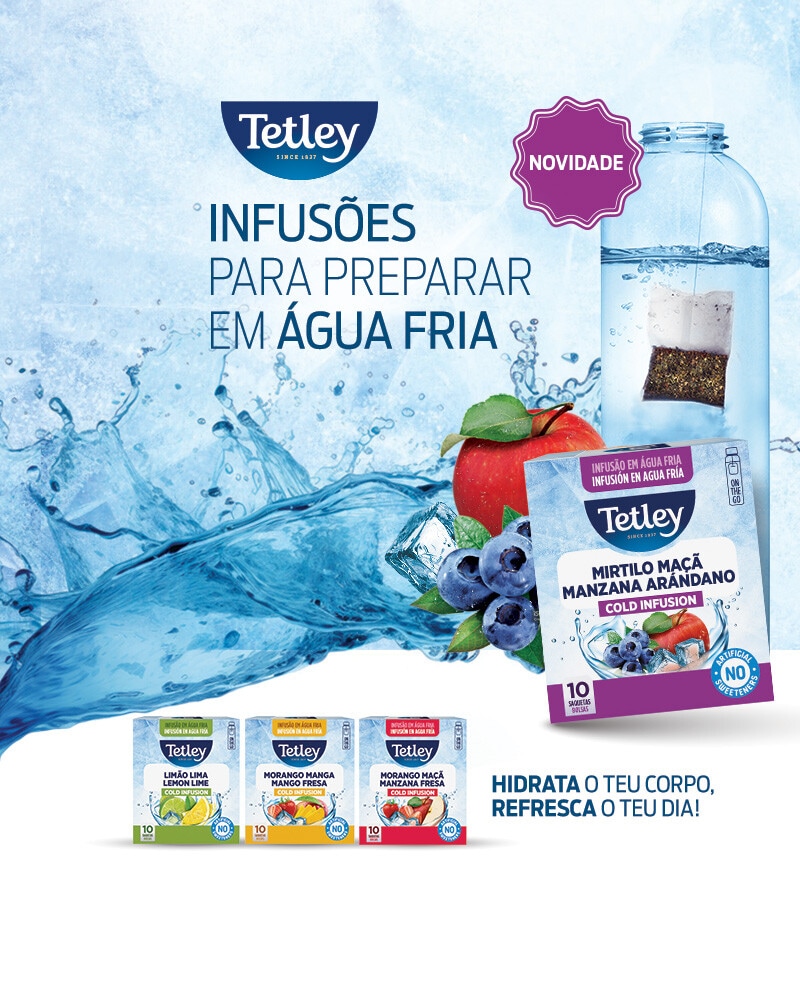 PUB Tetley - Infusões para preparar em água fria