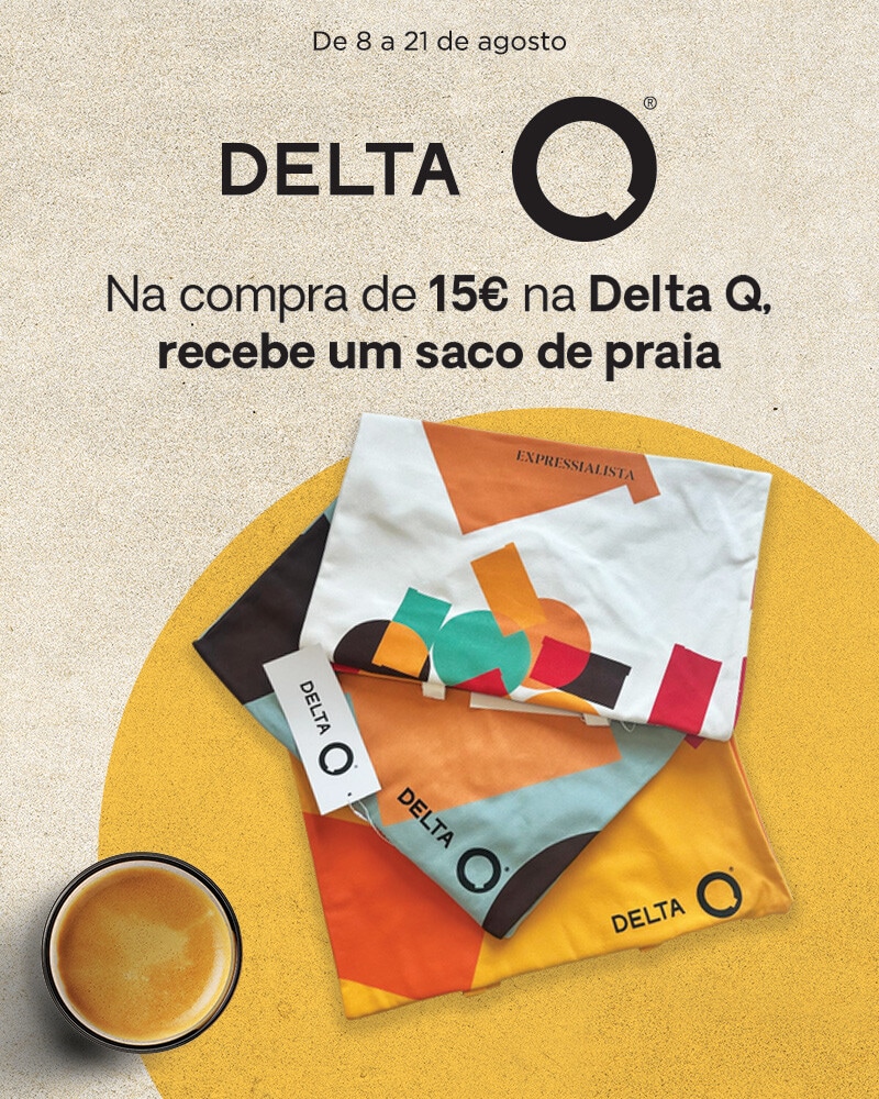 Exclusivo Online, oferta Saco de Praia Delta Q na compra de 15€ em produtos Delta Q, assinalados. - 8 a 21 de agosto