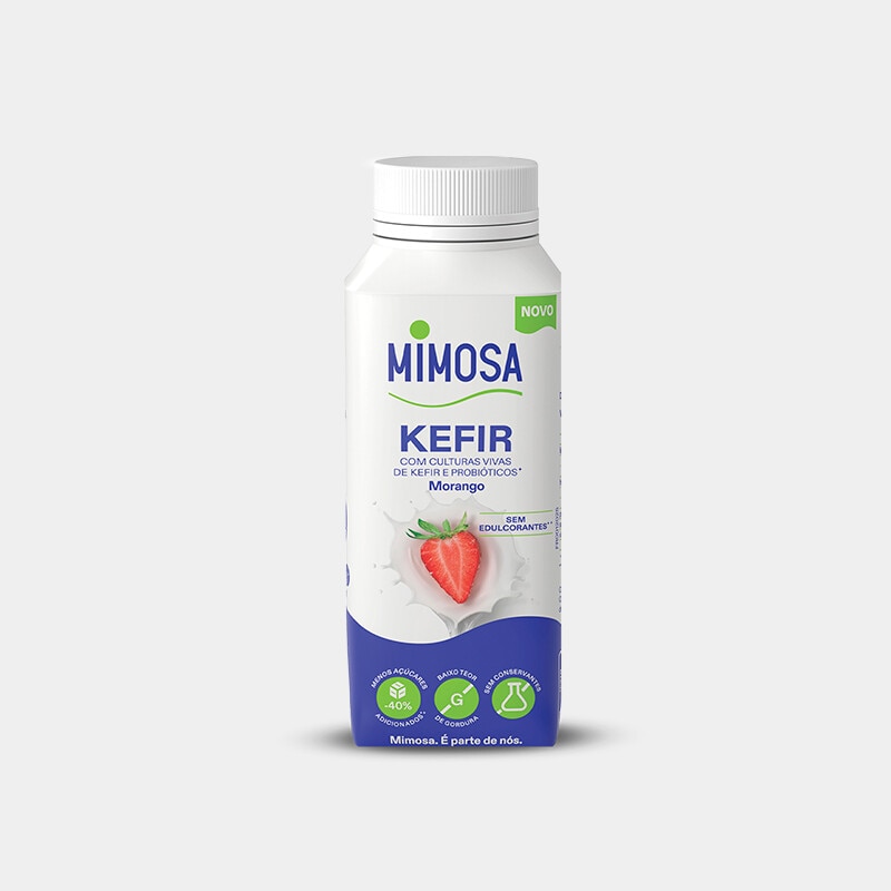 Exclusivo online, oferta Mimosa Kéfir Morango 200 g em compras superiores a 50€ - 5 a 11 de setembro