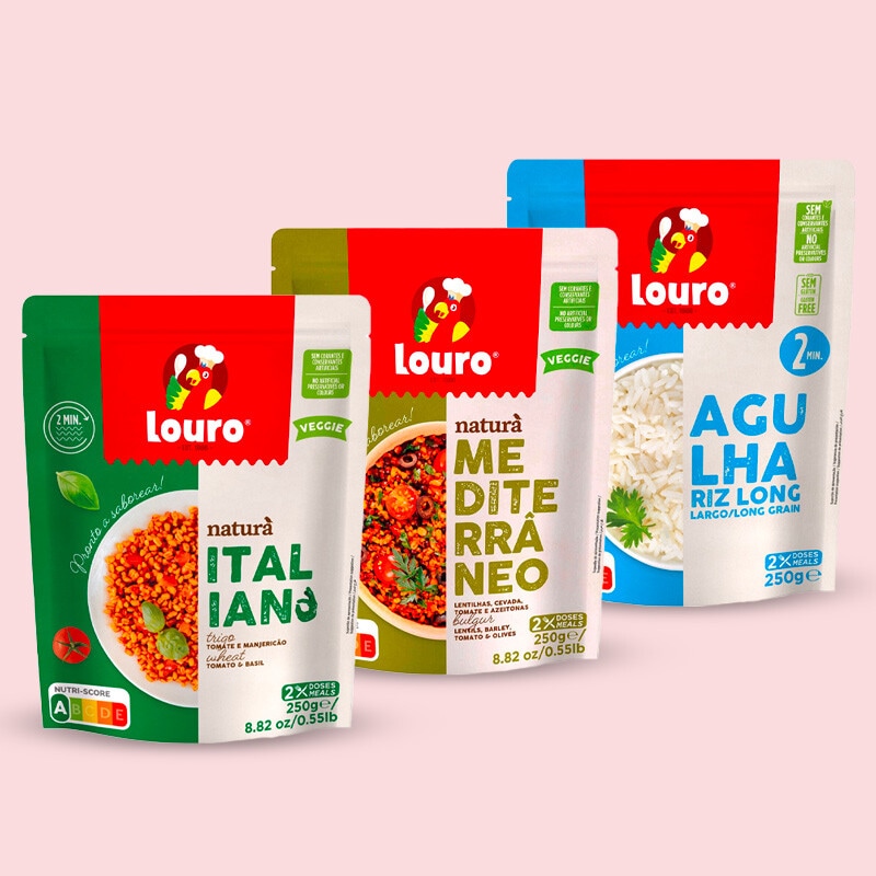 Exclusivo online, oferta Louro Sabores Mediterrâneo OU Sabores Italiano OU Arroz Agulha em compras superiores a 50€ - 3 a 9 de outubro