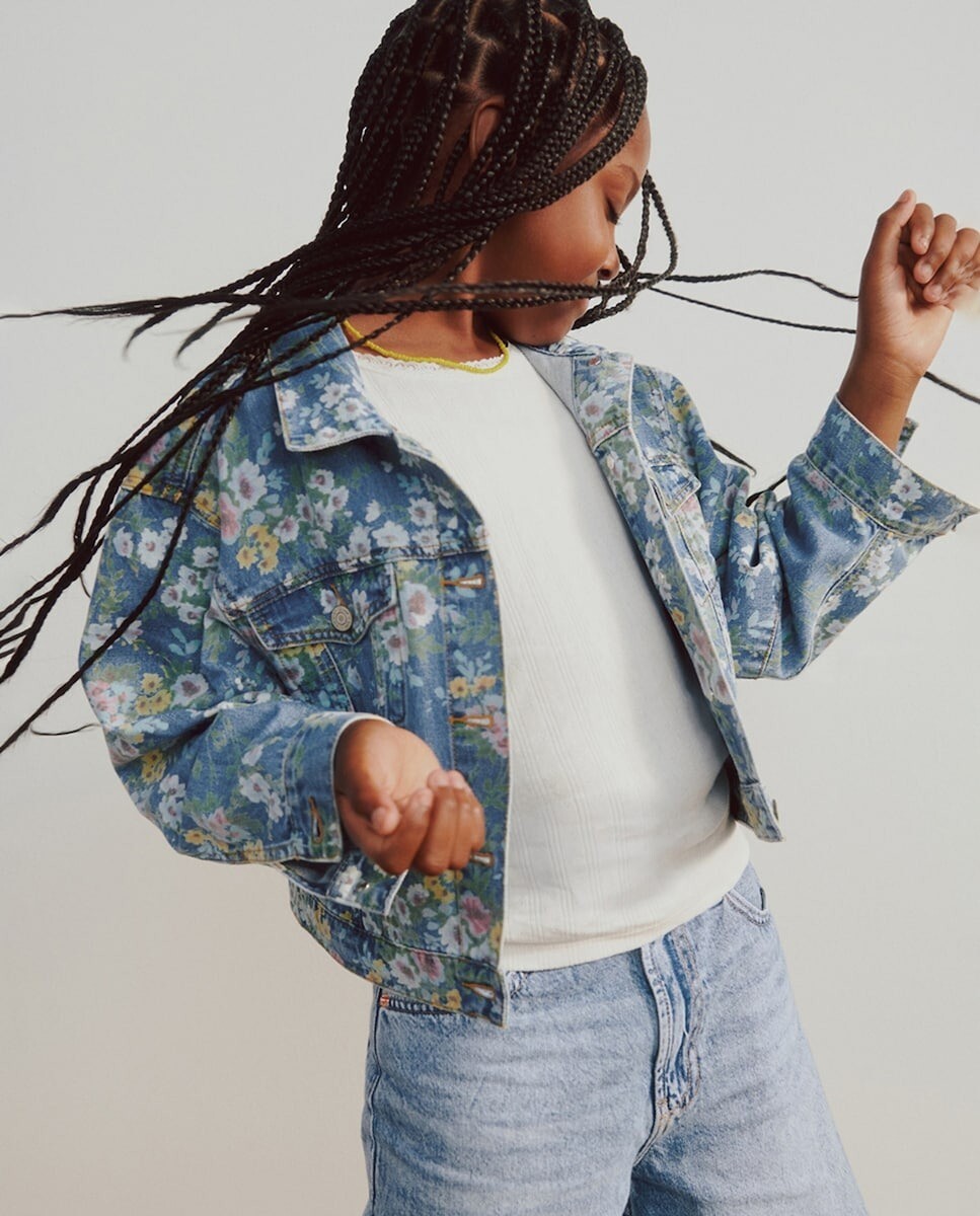 Imagem 0 de Blusão de Ganga com Estampado Floral