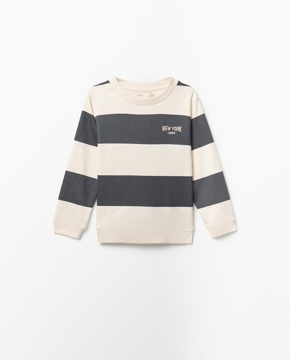 Imagem 0 de Sweatshirt às Riscas com Bordado