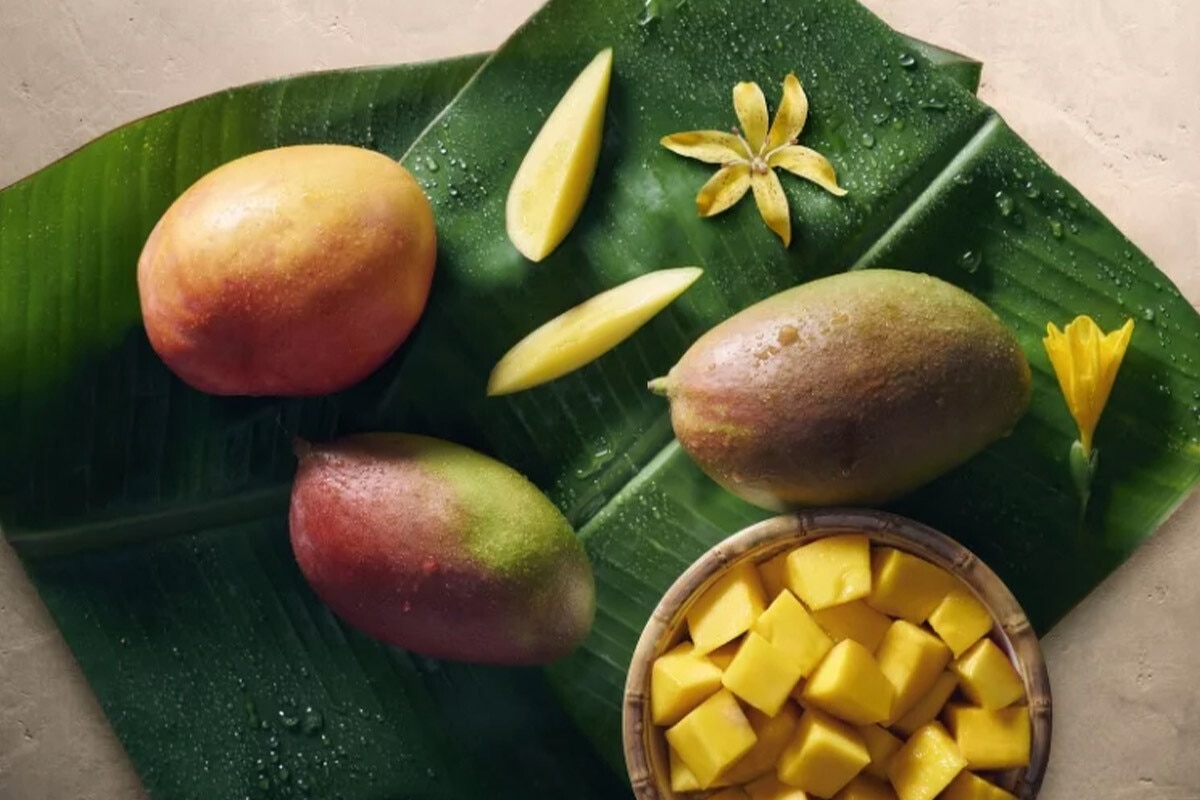 Weintrauben und Mangos