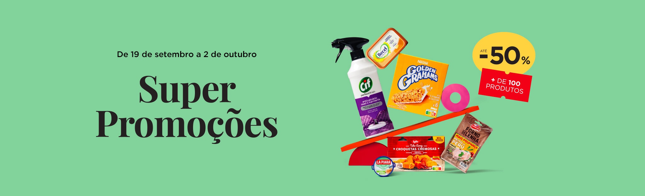 50% em Talão em + 100 produtos -19 de setembro a 2 de outubro