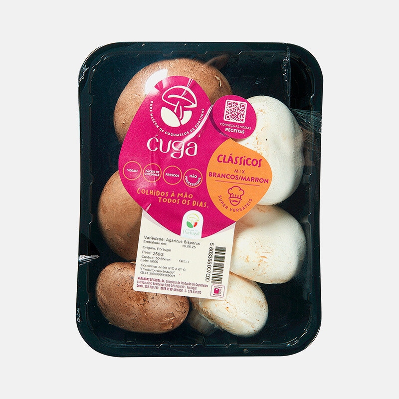 Cogumelos Mix Branco/Marron Premium embalagem 250 g