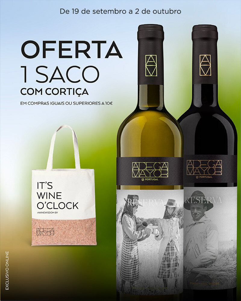 Adega Mayor - Na compra de 10€ em vinhos Adega Mayor, Oferta de saco de pano com cortiça.