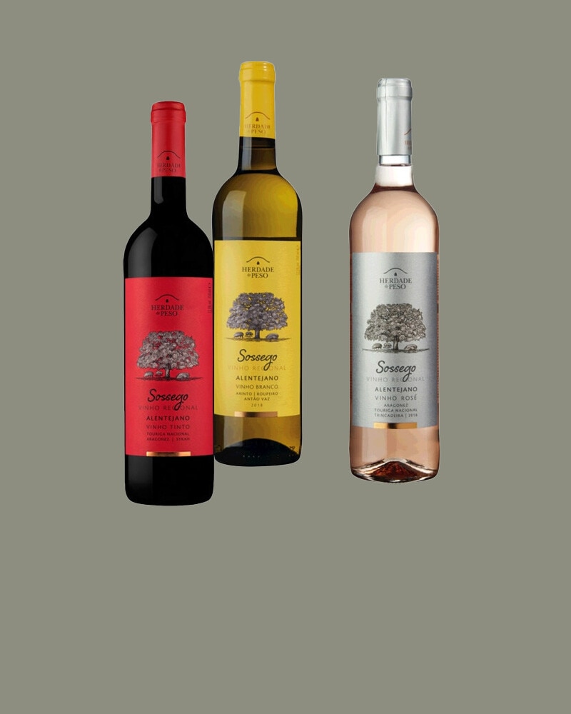 Exclusivo Online, oferta Sossego Vinho Rosé 75 cl na compra de 2 garrafas 75 cl de vinho branco ou tinto Sossego assinaladas - 19 de setembro a 16 de outubro
