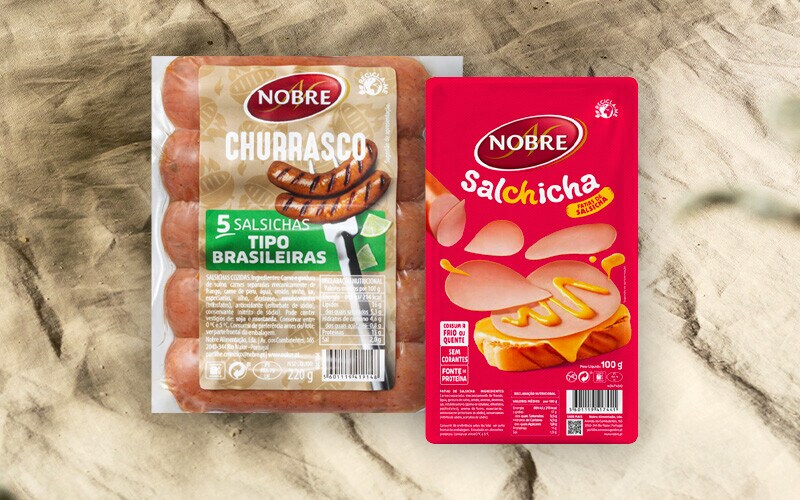 Exclusivo Online, oferta Nobre Salchicha 100 g e Salsichas tipo brasileira 220 g na compra de 2 unidades Nobre, assinaladas, iguais ou combinadas - 17 a 30 de outubro  