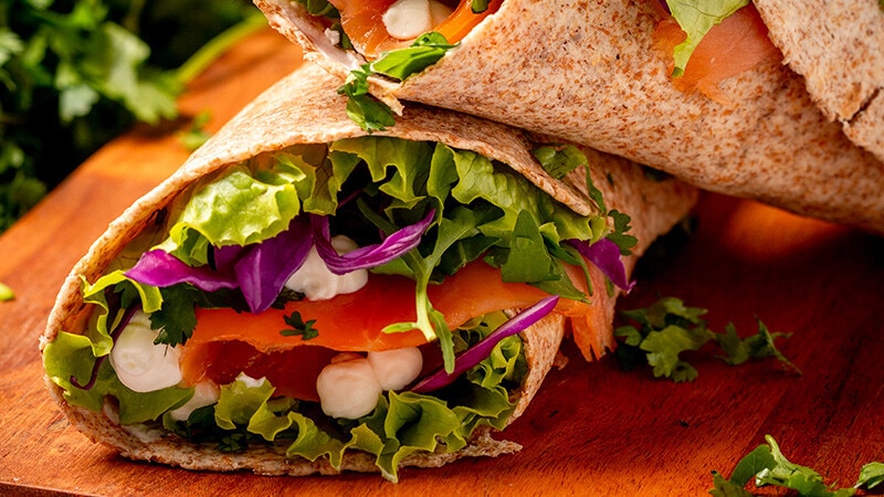 Wrap de Queijo Creme e Salmão Fumado