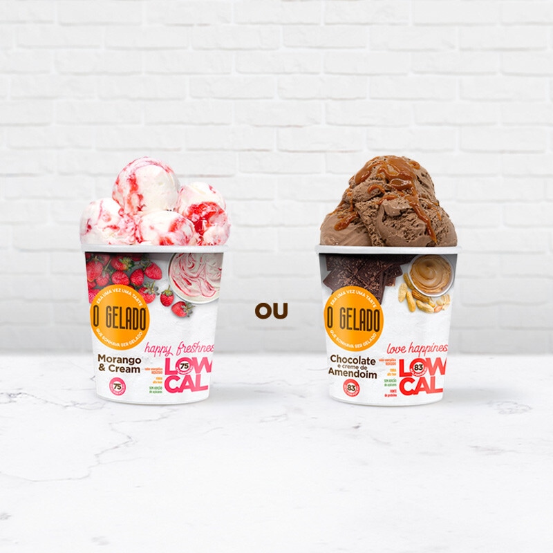 Exclusivo Online, oferta O Gelado morango&amp;cream lowcal ou chocolate&amp;amendoim lowcal na compra de 1 unidade O Gelado - 17 a 30 de outubro