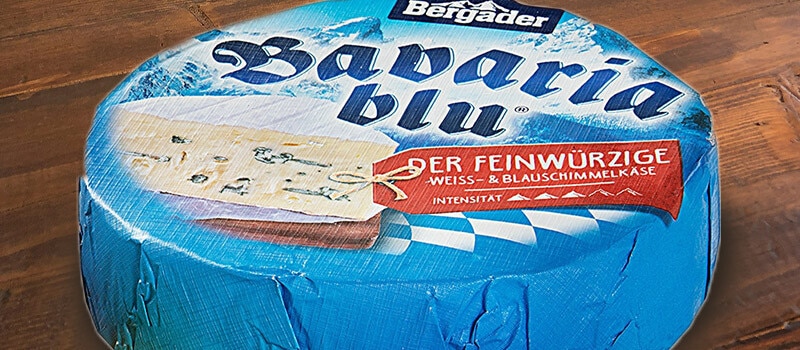 Bavaria Blu queso alemán azul de vaca elaborado con leche pasteurizada, BERGADER 