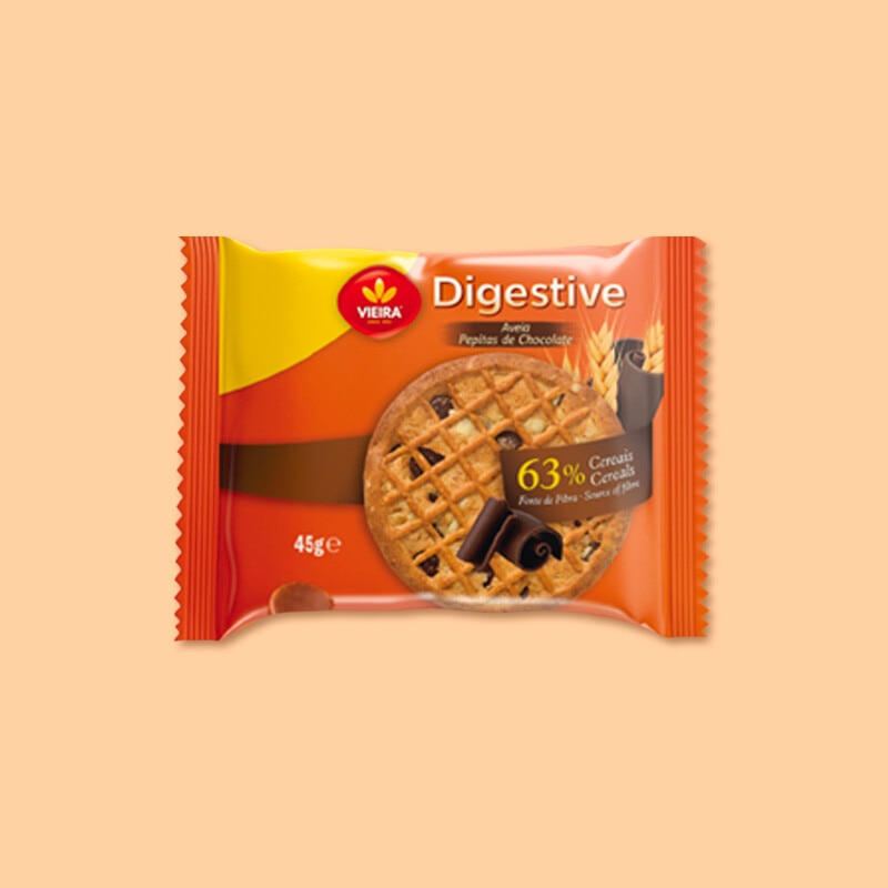 Exclusivo online, oferta Vieira Bolachas Digestivas de Aveia e Chocolate 45 g em compras superiores a 50€ - 24 a 30 de outubro