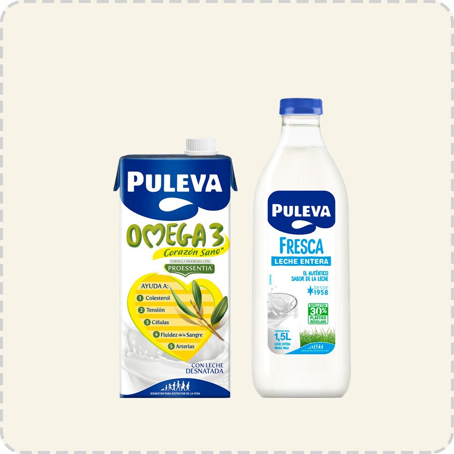 8€ de descuento por compra superior de 24 uds en selección de leches Puleva. Introduce PULEVADTO. Exclusivo online