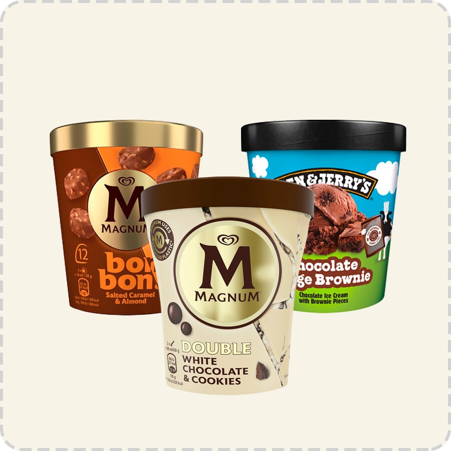3€ de descuento por compra superior a 10€ en tarrinas Magnum y Ben&Jerry's. Introduce TARRINASDTO. Exclusivo online