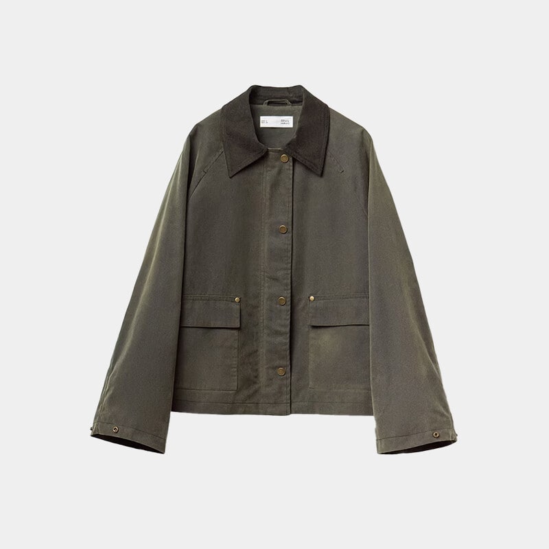 Chaqueta cuello contraste