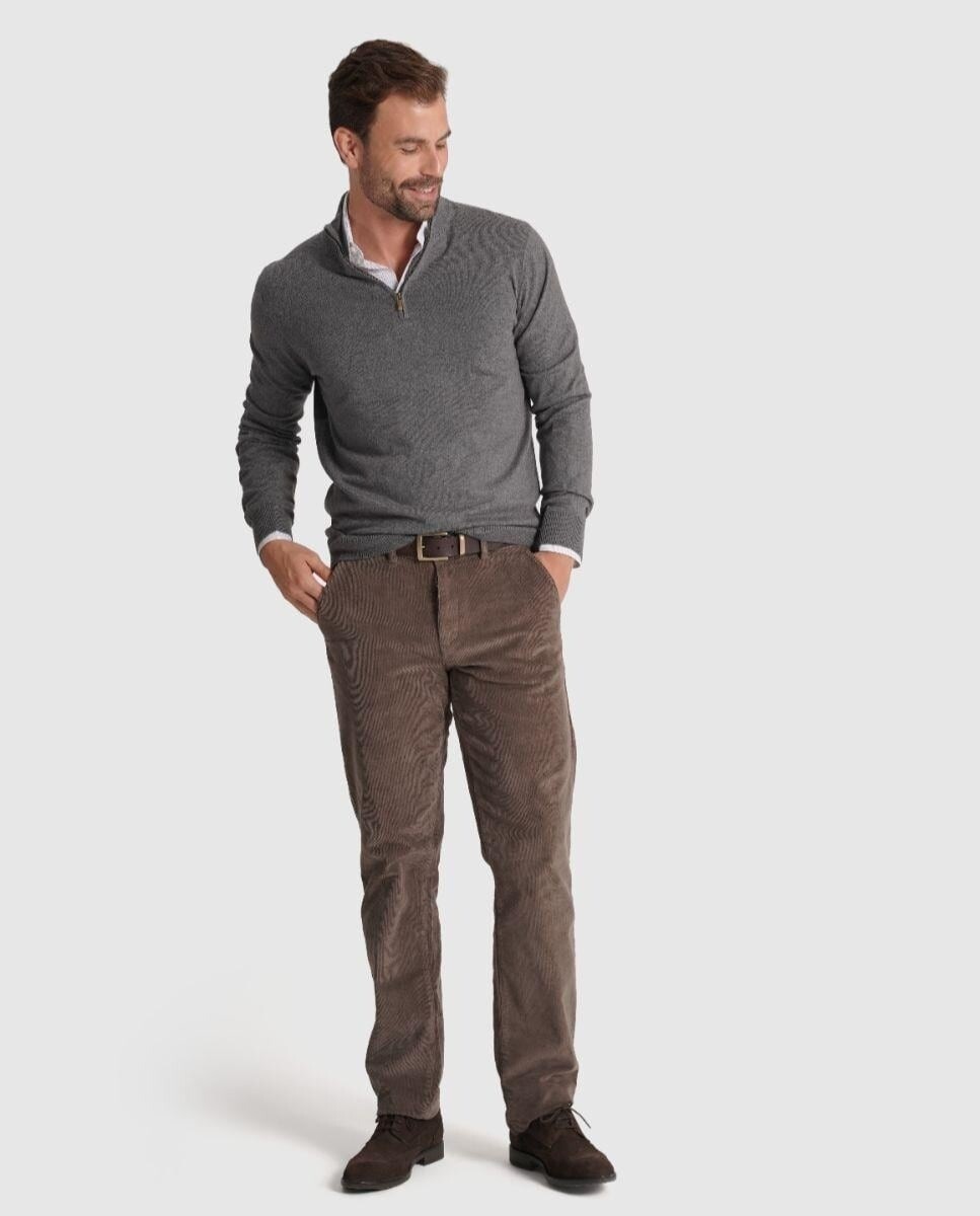 Imagem 0 de Camisola em Malha de Manga Comprida com Fecho Zip na Gola