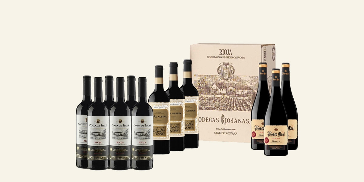 Selección de cajas de vino tinto DOCa Rioja MULTIMARCA
